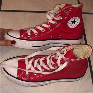 Red high top converse